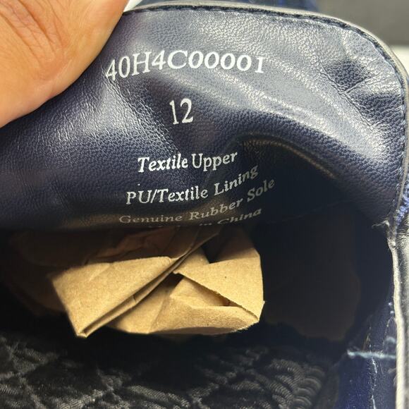 PAISLEY & GRAY Party Bow Velvet Spackle Formal Loafers Navy Blue Sz 12 - Picture 11 of 12